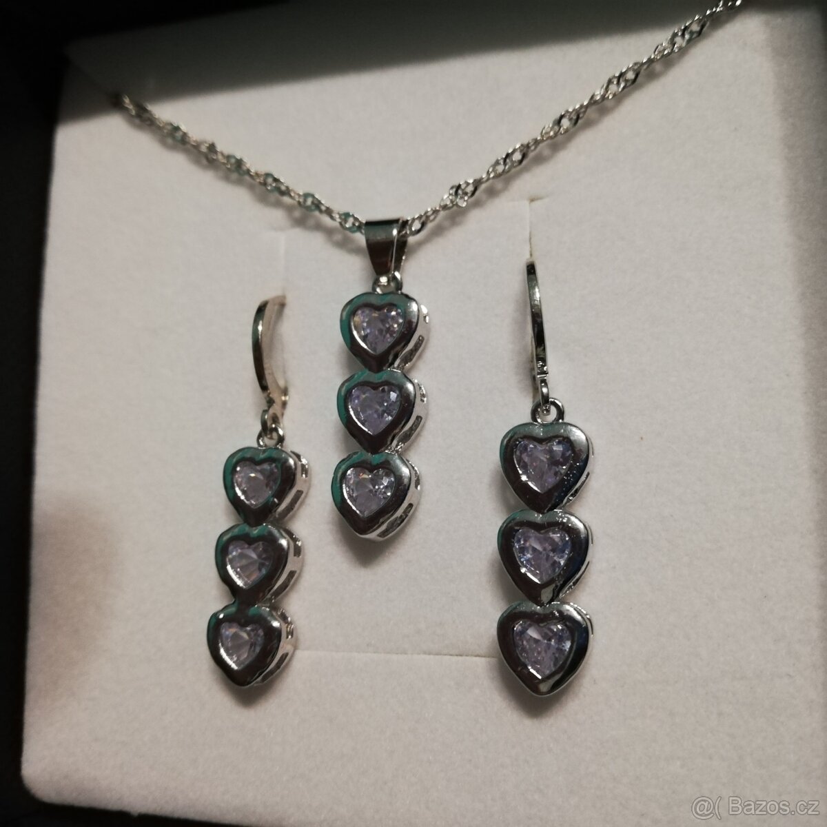 Sada stříbrná srdíčka - 2
