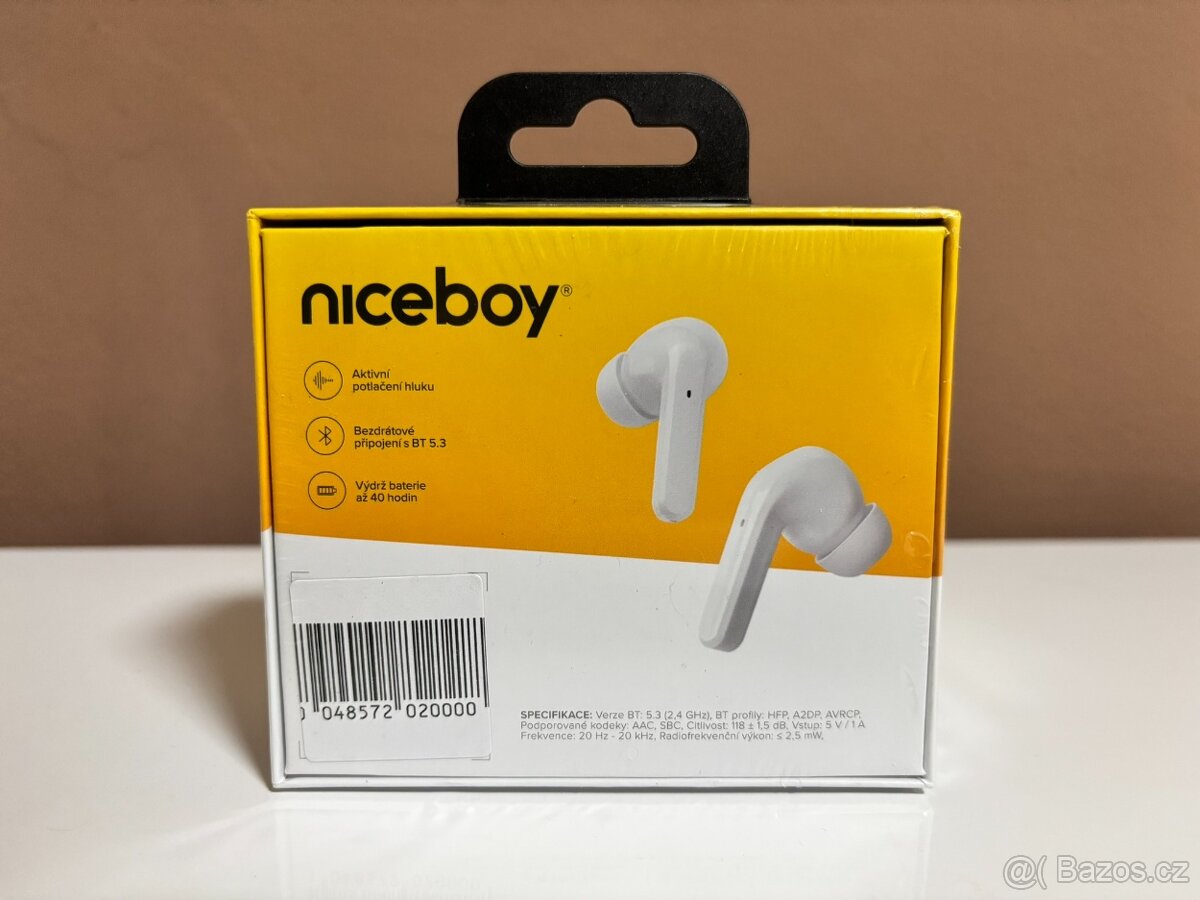 Niceboy HIVE Pins 3 ANC White - nové - 2