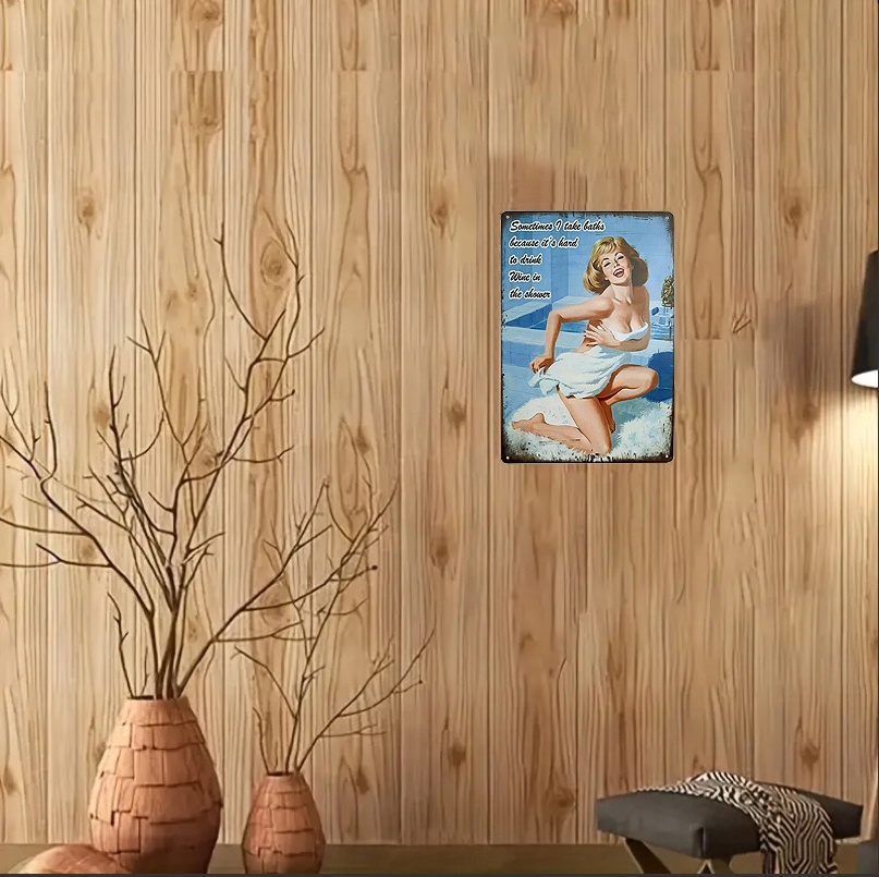 kovová cedule Žena a koupe - 2