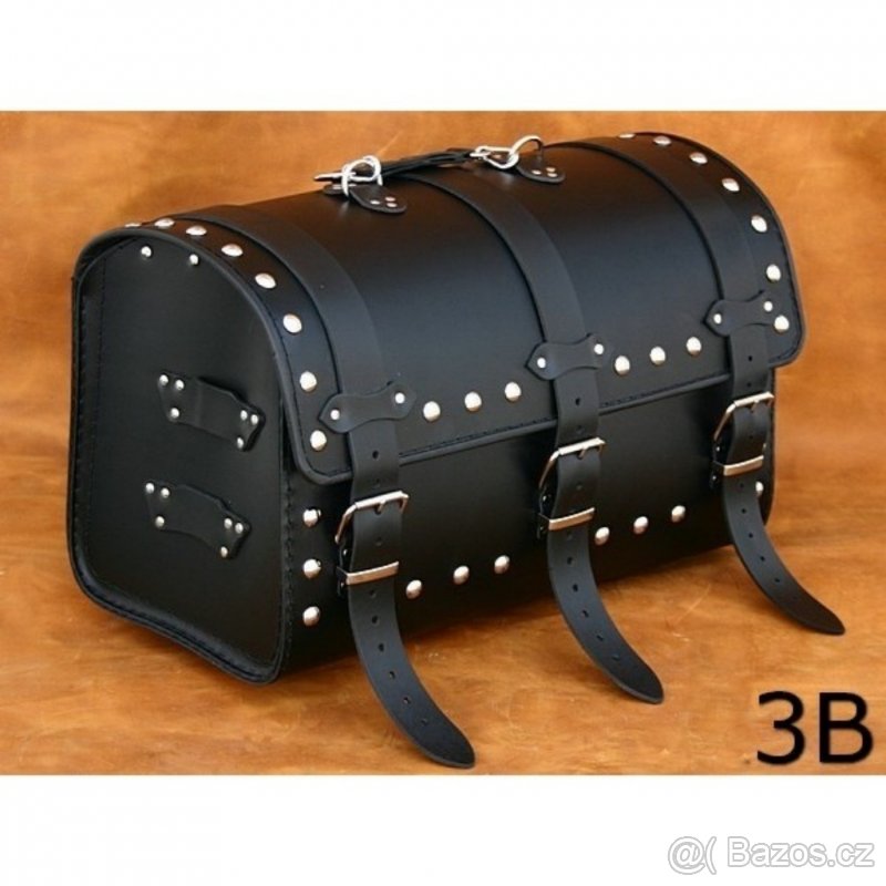 Kožený kufr - válec na chopper 50cm typ 03A - 2