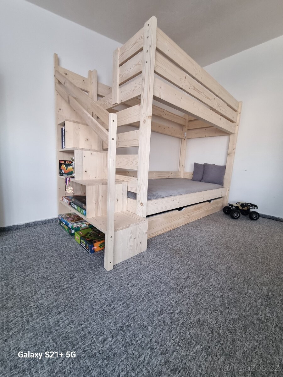 NOVÁ patrová postel, palanda 90x200 - 2