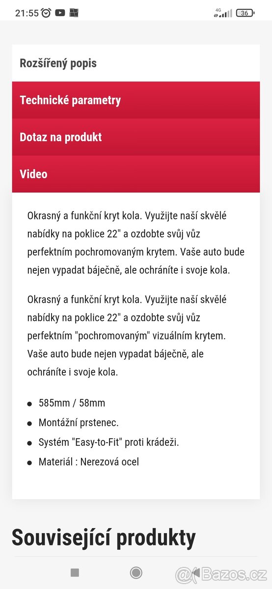 Prodám poklice - kryty kol - 2