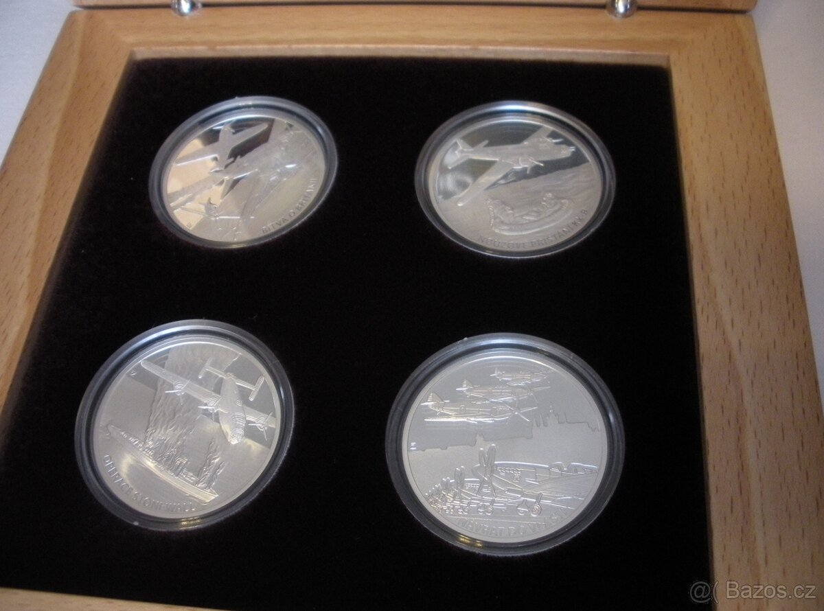 Sada čtyř stříbrných mincí Českoslovenští letci v RAF - 2
