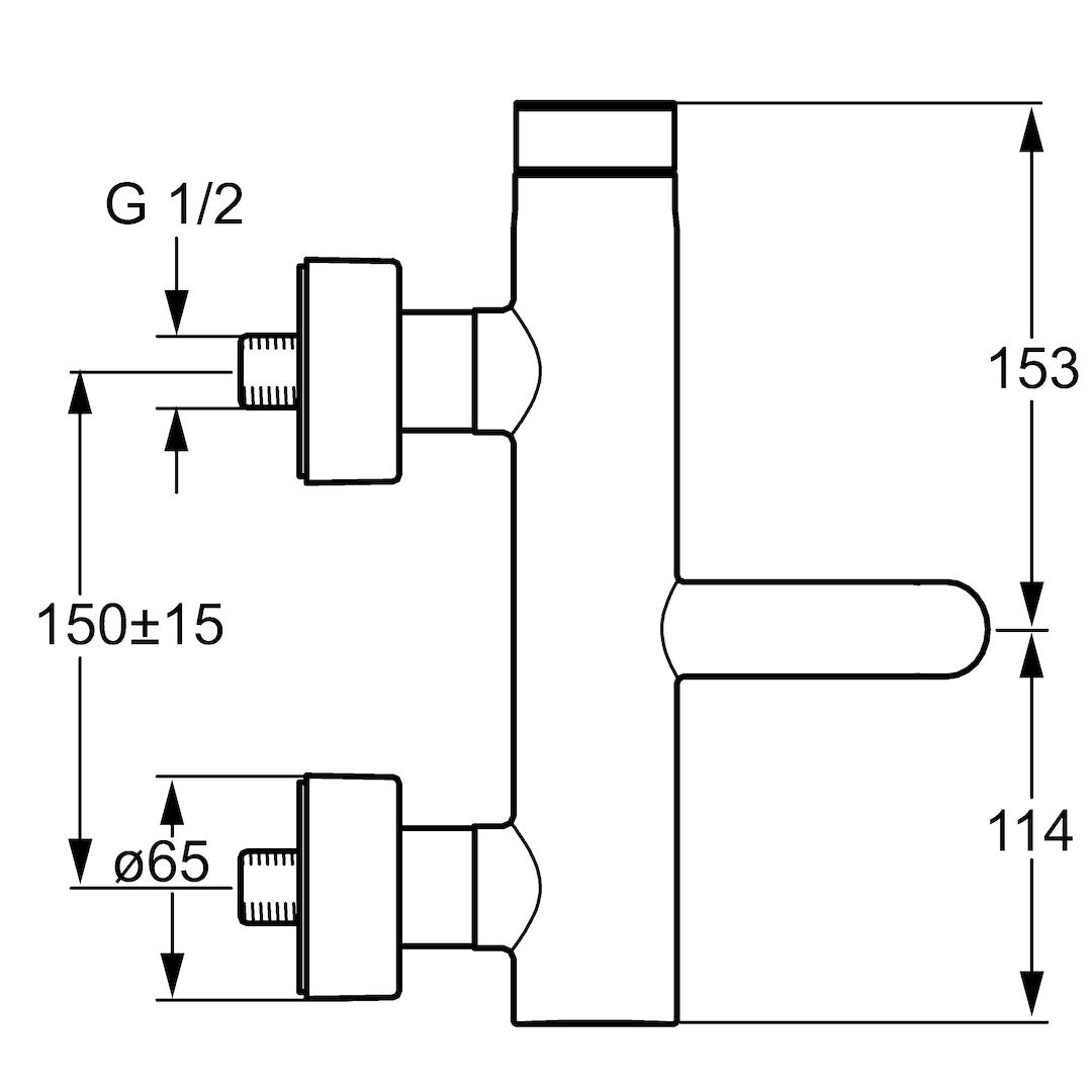 HANSA DESIGNO vanová baterie, nástěnná, chrom - 2
