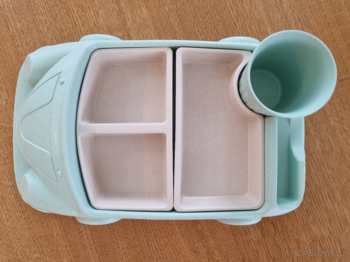 Dětské nádobí AUTO - miska s 3 částmi plus hrnek - 2