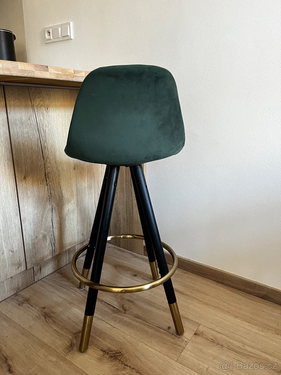 Barová židle tmavě zelená - 2