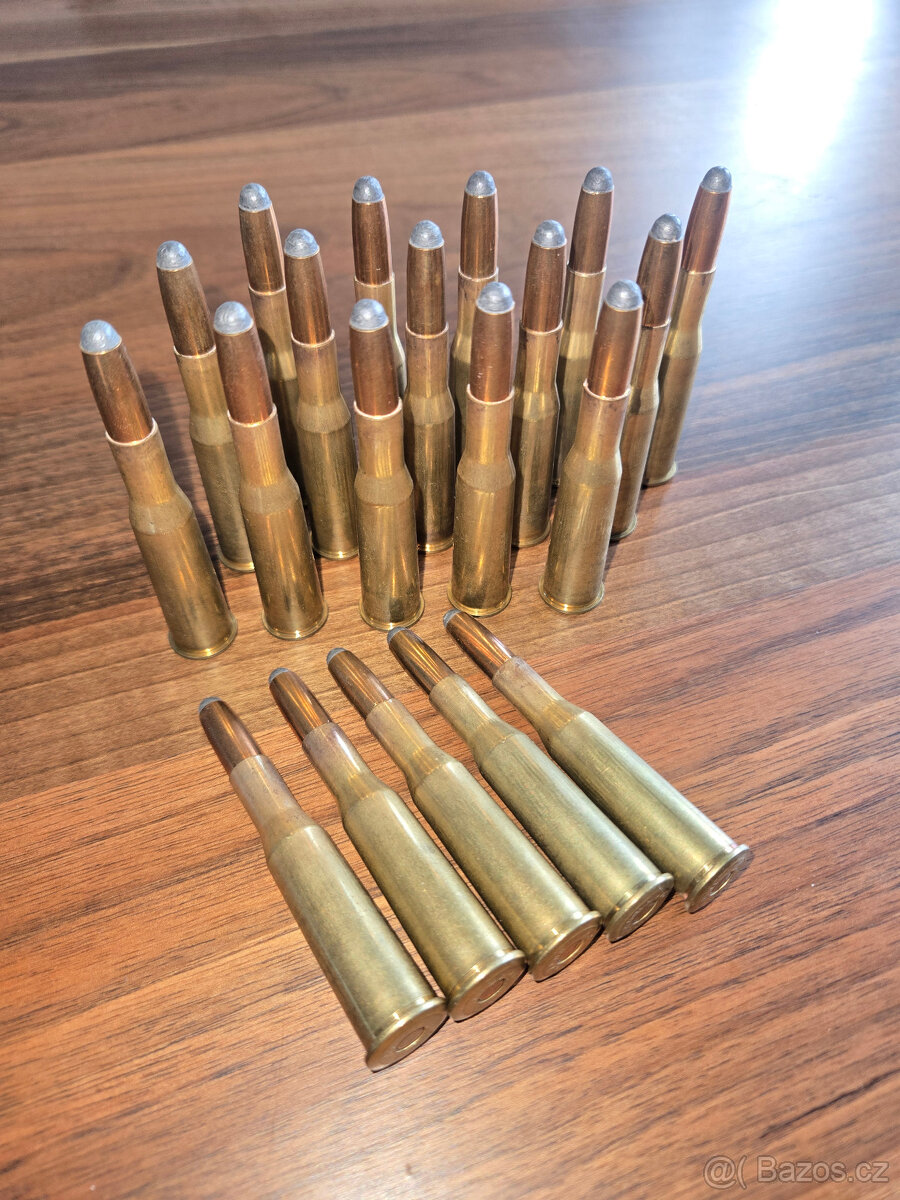 Náboje do pušky Kropáček, Kropatschek 8x60R, označené HH 8mm - 2