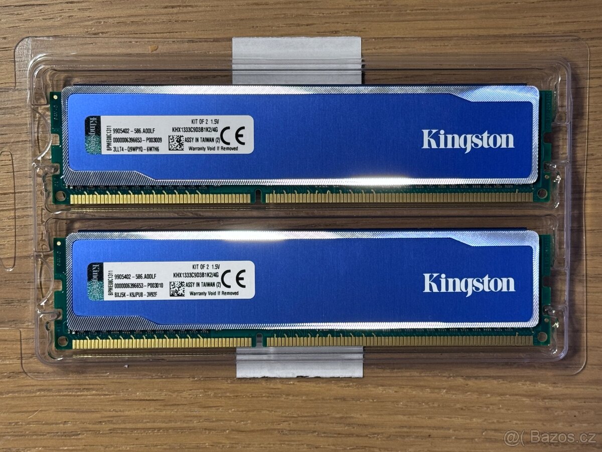4GB DDR3 (2x 2GB) 1333 MHz Kingston HyperX Blu - 2