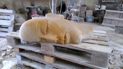 Moderní socha do zahrady z přírodního kamene, pískovce - 2