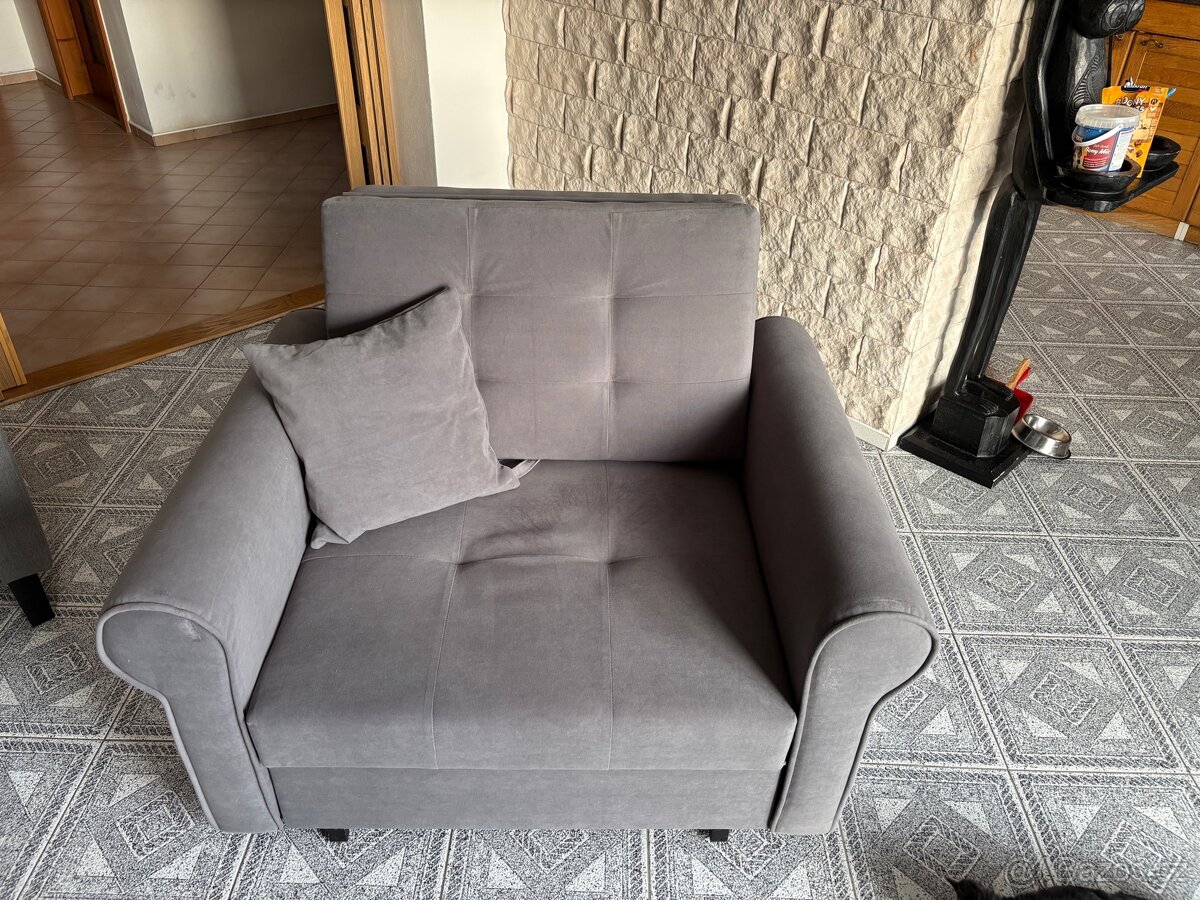 Rozkládací Křeslo Clivia Silver nové - 2