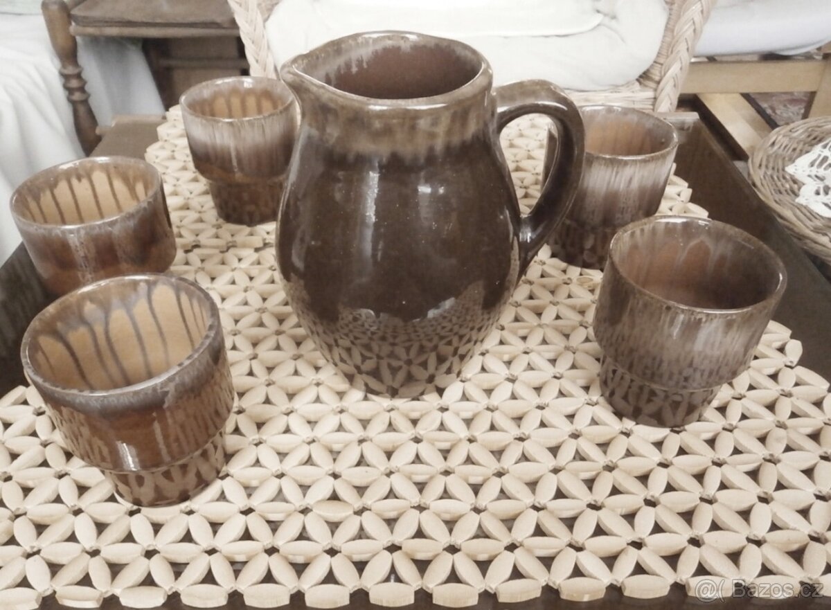 Keramická souprava hnědá - 2