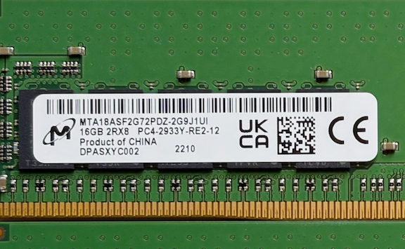 Micron 16GB DDR4 2933 MHz ECC Registered RDIMM RAM - 2