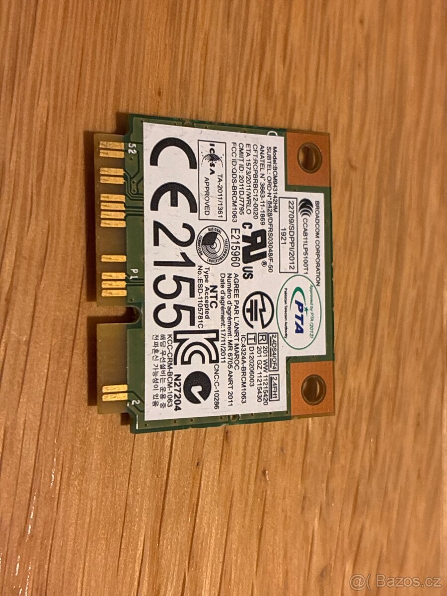 Wifi a Bluetooth modul BCM943142HM - 2