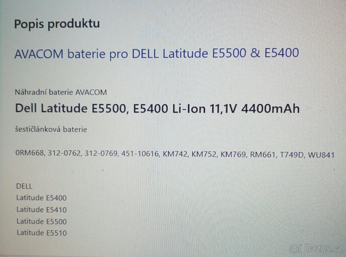 Dell Latitude -baterie - 2