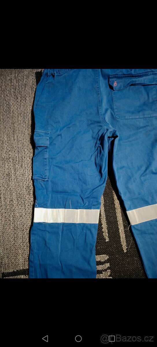 Modré nehořlavé montérky - 2