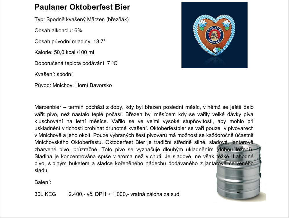 Pivo Paulaner Oktoberfest 30l KEG - 2