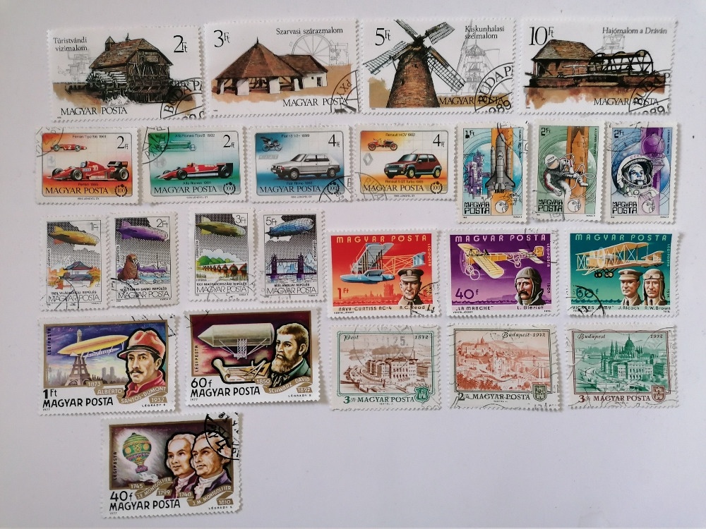 Známky 53x Maďarsko vzducholodě letadla auta umění sport - 2