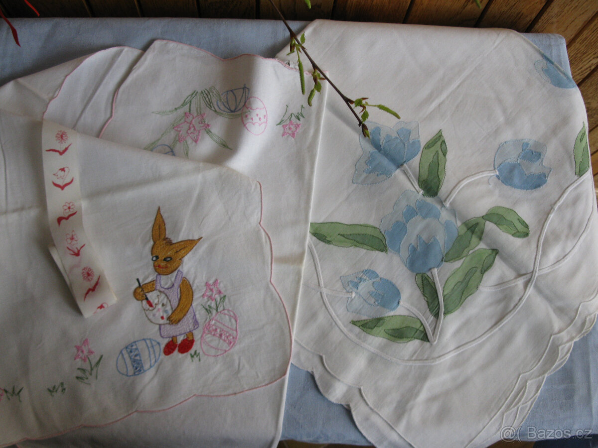 Velikonoční ubrus,hrníček,dečky,sklo,porcelán - 2