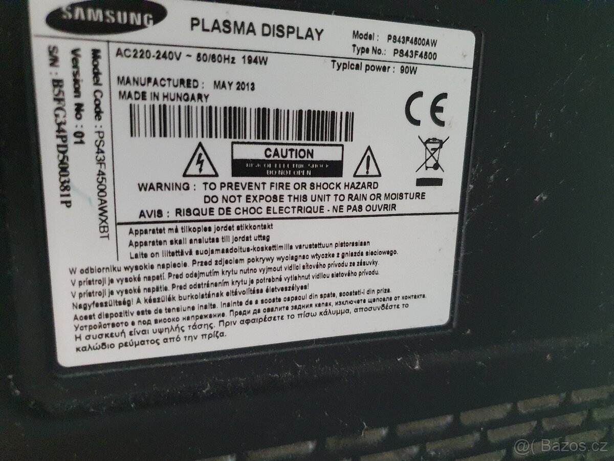 Samsung PS43F4500 - 2