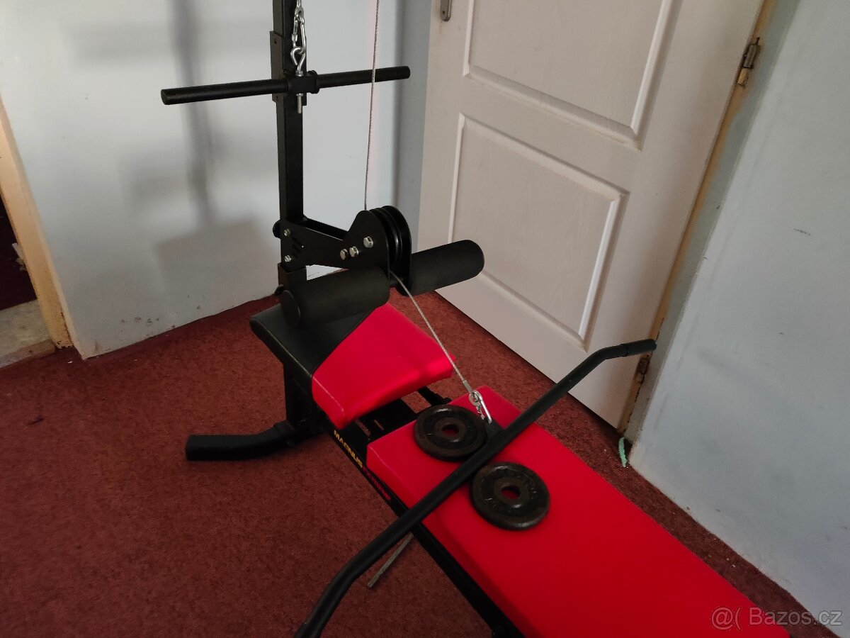 Vybavena posilovací lavice, kladky,, 360kg, polohovací - 2
