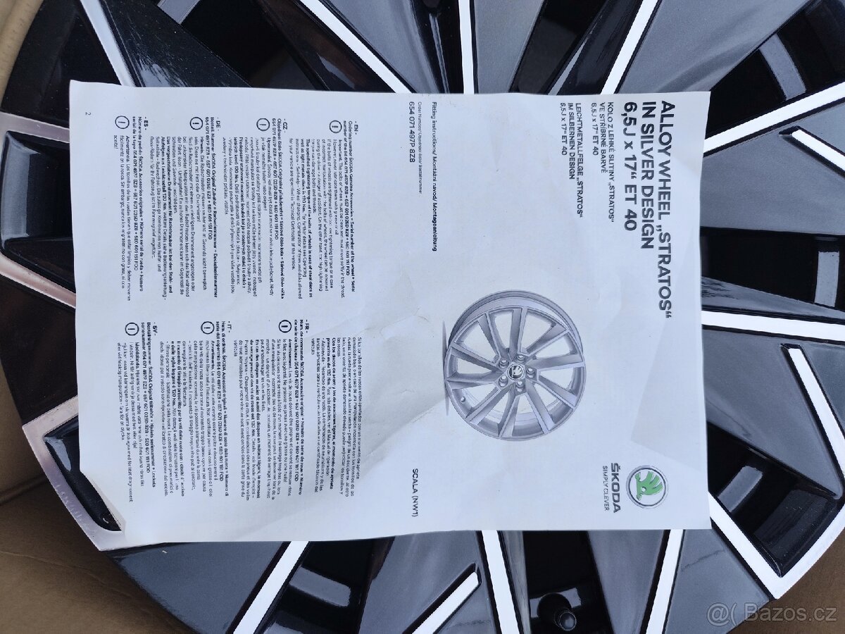Nové originální alu disky Škoda 6,5JX17" ET40 - 2