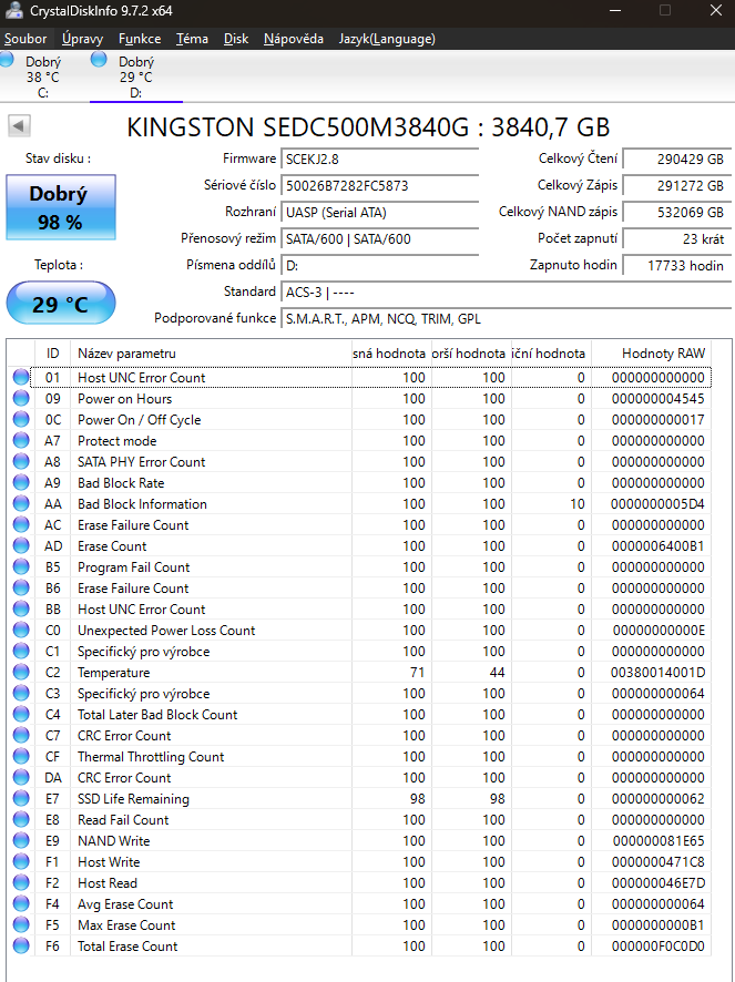 Kingston DC500M 2,5" Enterprise SSD pevný disk 3.84TB - 2