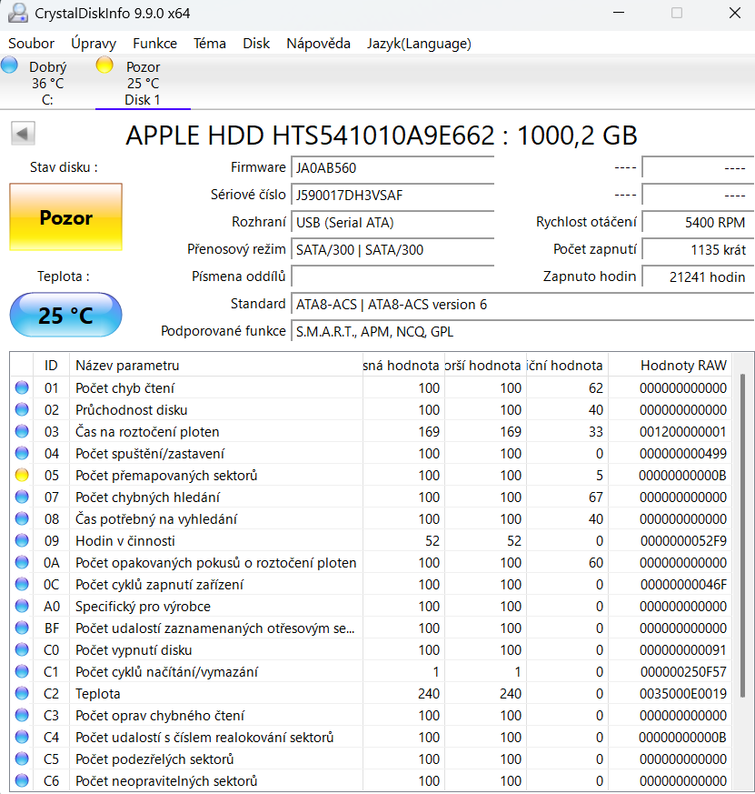 HDD DISK 1TB, 2,5p - 2