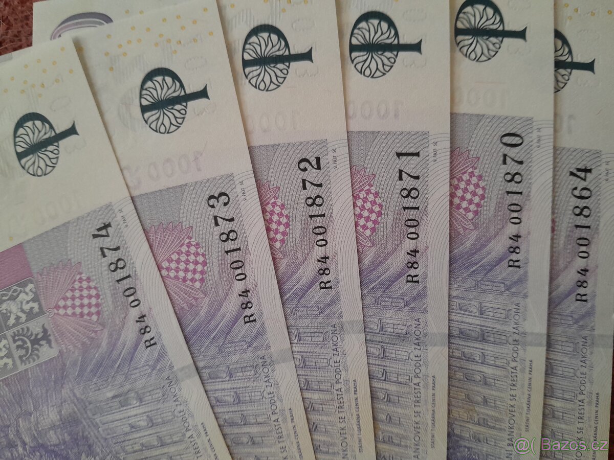 1000kč s přítiskem - 2