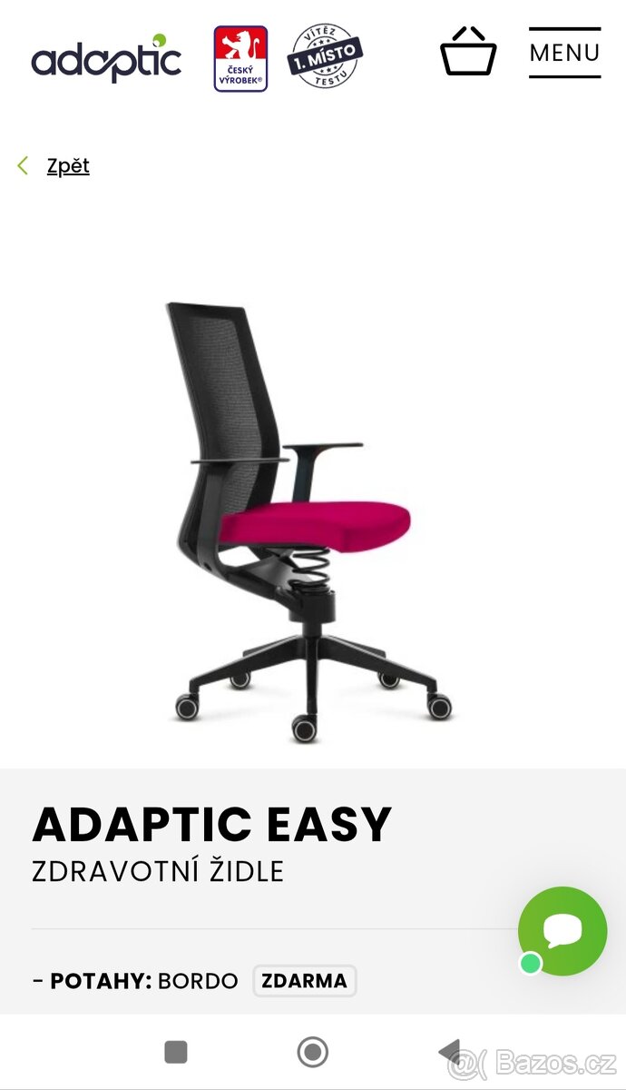 Kancelářská zdravotní židle Adaptic EASY - 2