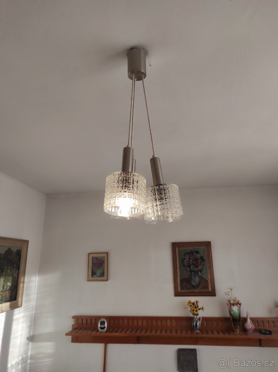 Lustr skleněný, retro - 2