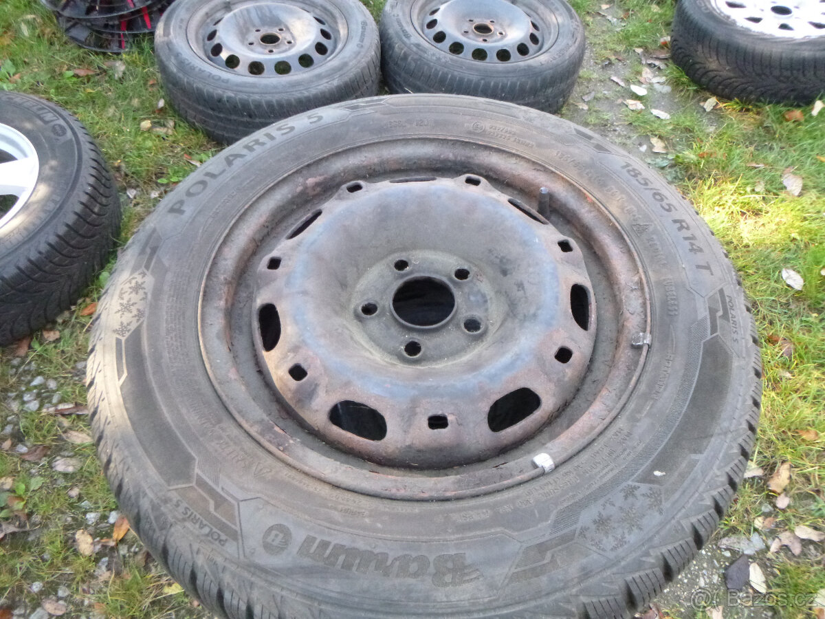 4x disk (5x100) zimní pneu barum 185/65 r15 - 2