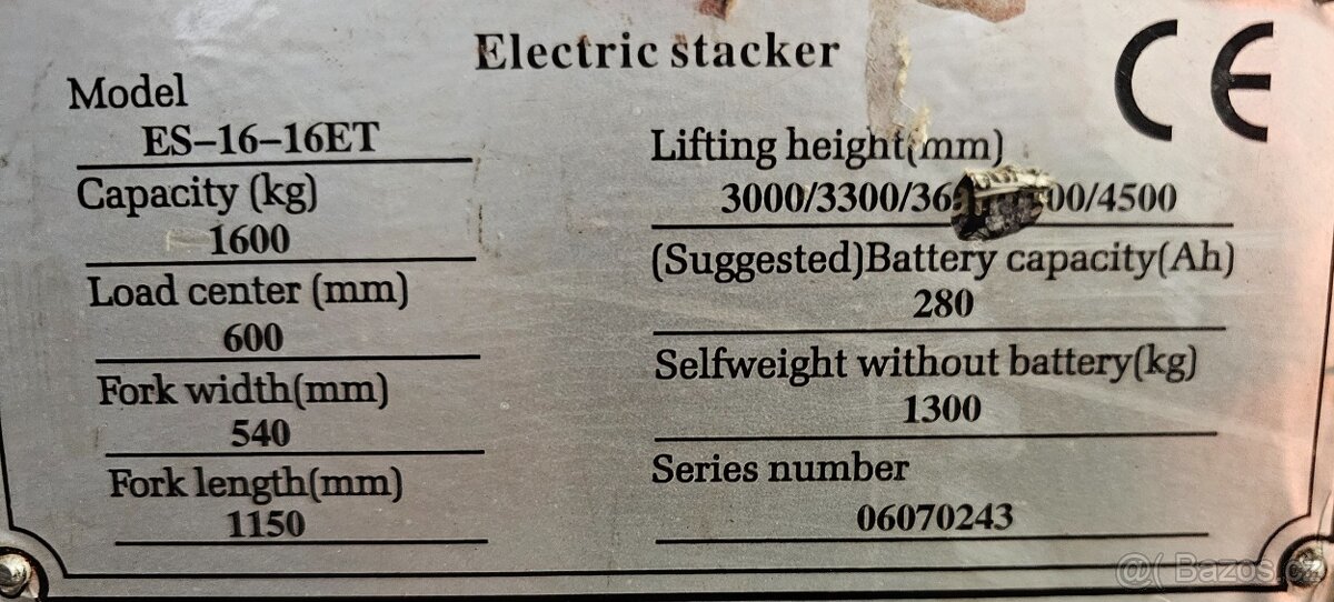 Nabízím: Elektrický ručně vedený vysokozdvižný vozík - 2