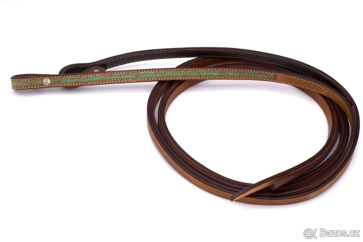 Zelený set uzda+poprsák+oťaže - 2