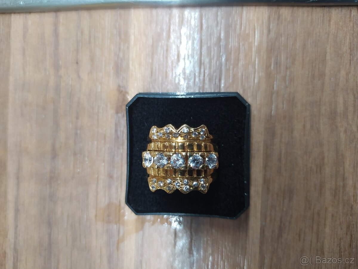 Dámský zlatý luxusní prsten - 2