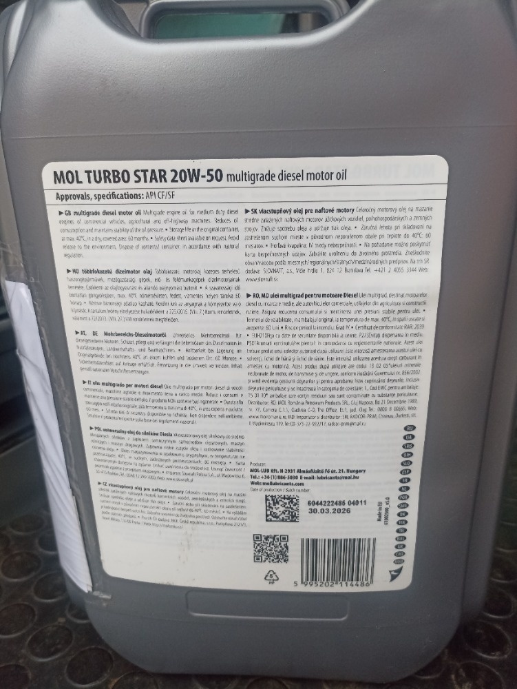 MOL TURBO STAR 20W-50 - 2