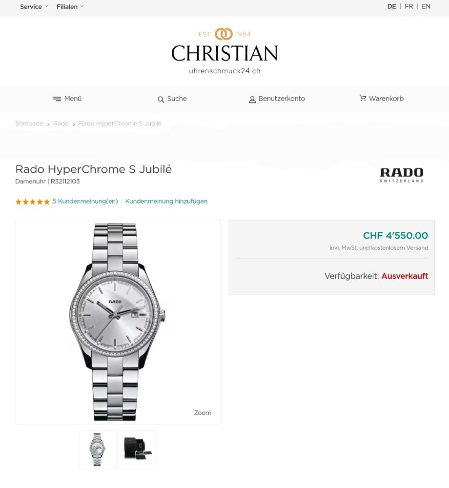 Rado, model HyperChrome Diamonds, originál dámské hodinky - 2