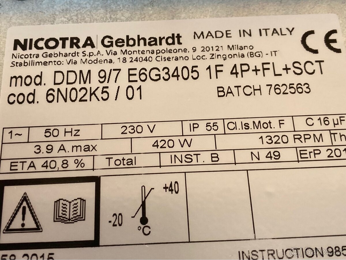 Ventilátor Nicotra Gebhardt 9/7 E6G3405 1F - 2
