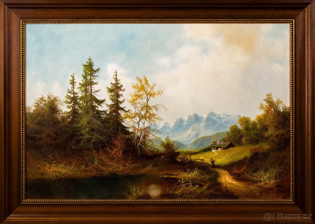 Romantická krajina, sig.Trelony, 1045 × 750 mm - 2