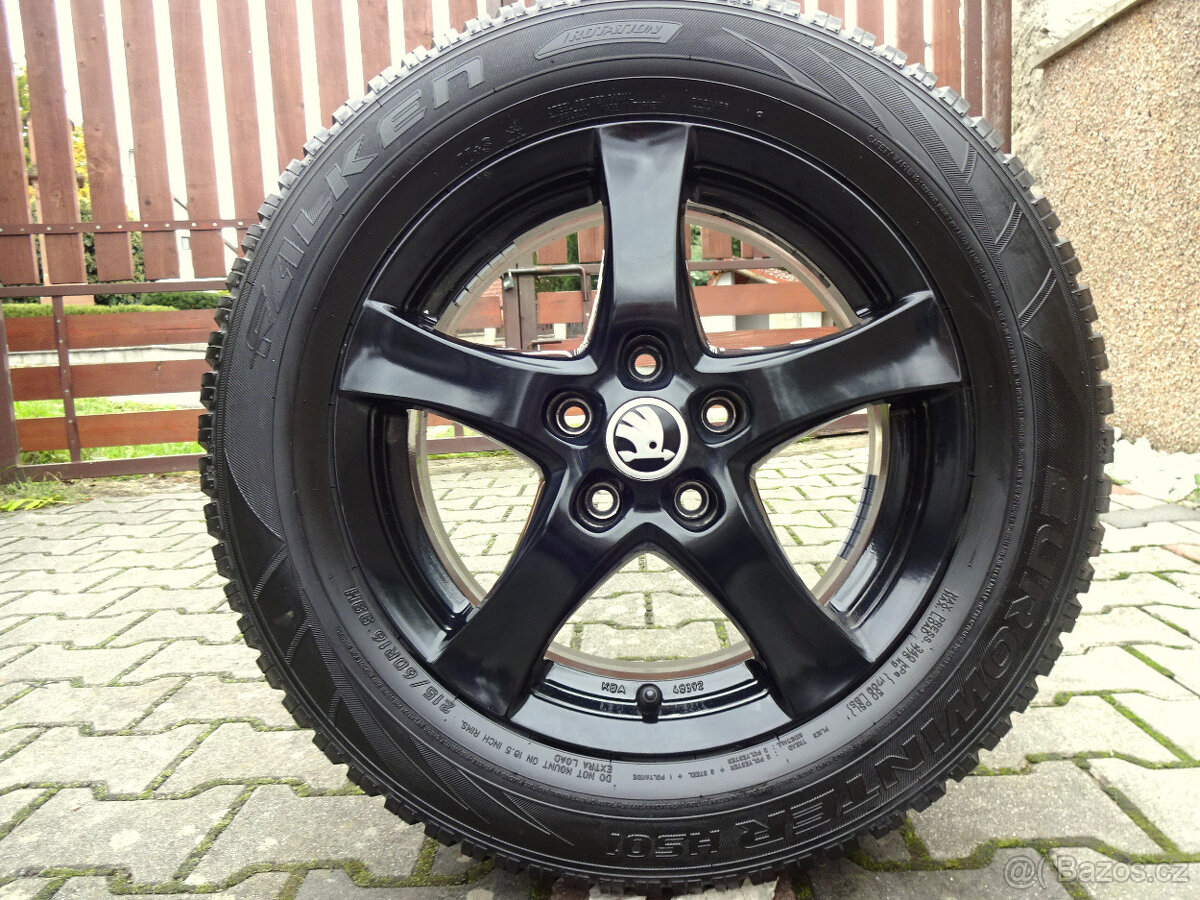 ZIMNÍ ALU 16" 5x112 pneu 215/60R16 pěkný stav - 2