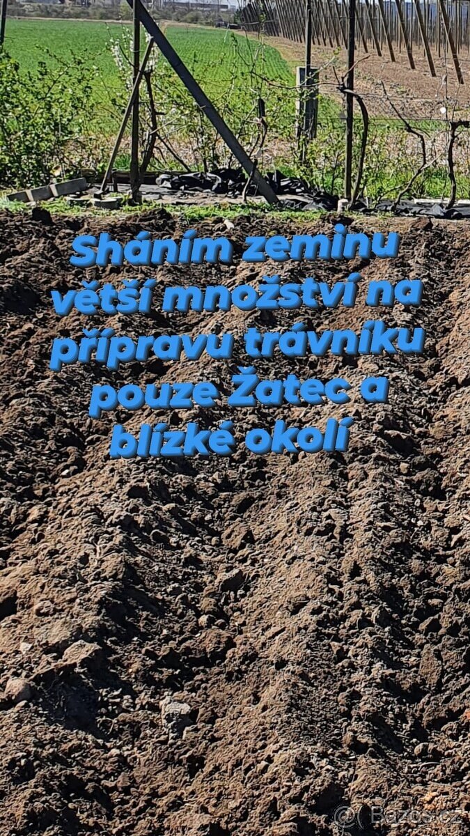 hlína, zemina, na zatravnění, sháním ,poptávám zdarma - 2