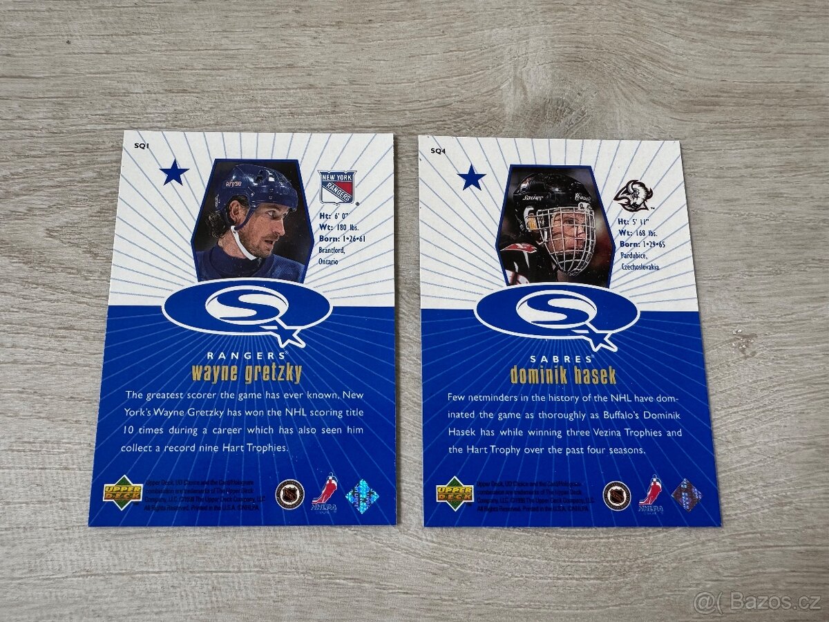 Hokejové karty Hašek a Gretzky - 2