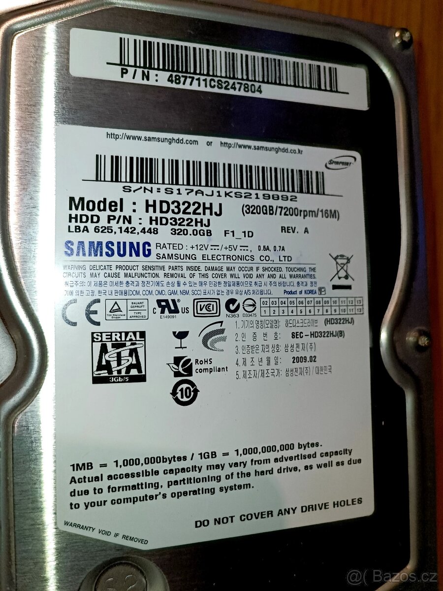 HDD 3,5" 320GB 400GB 500GB 1TB WD Samsung - 2