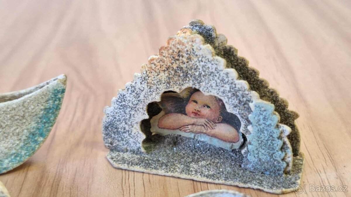 STAROŽITNÉ VÁNOČNÍ OZDOBY SYPANÉ, stáří cca 100 let - 2