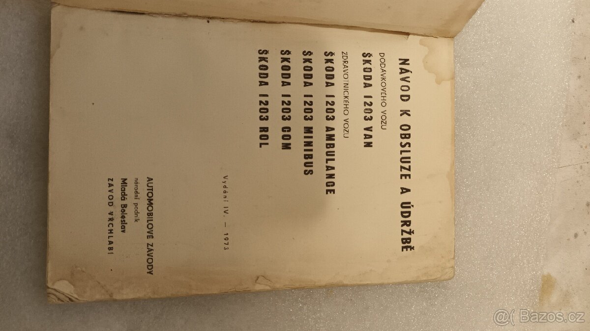 Návod k obsluze Škoda 1203 - 2