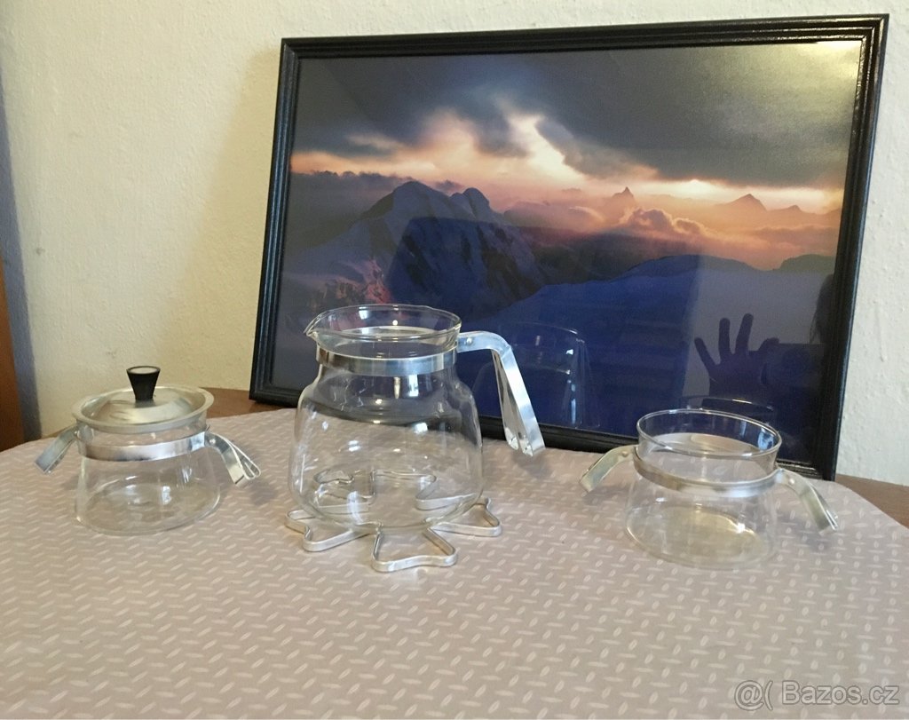 Vintage skleněný čajový servis - 2