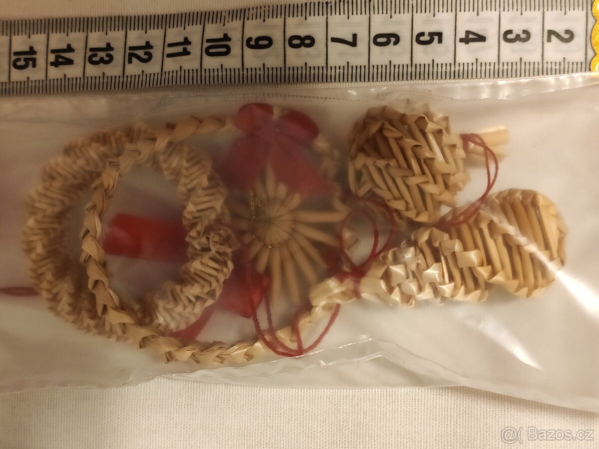 vánoční ozdoby slaměné balíček 5 ks 50,- Kč - 2