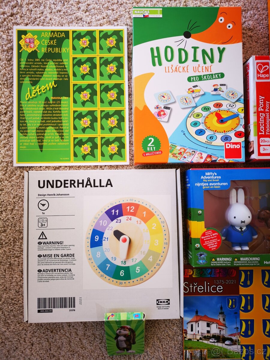 Dřevěné hry,hračky,Pexeso, hodiny,dřevěná skládačka + vklá - 2