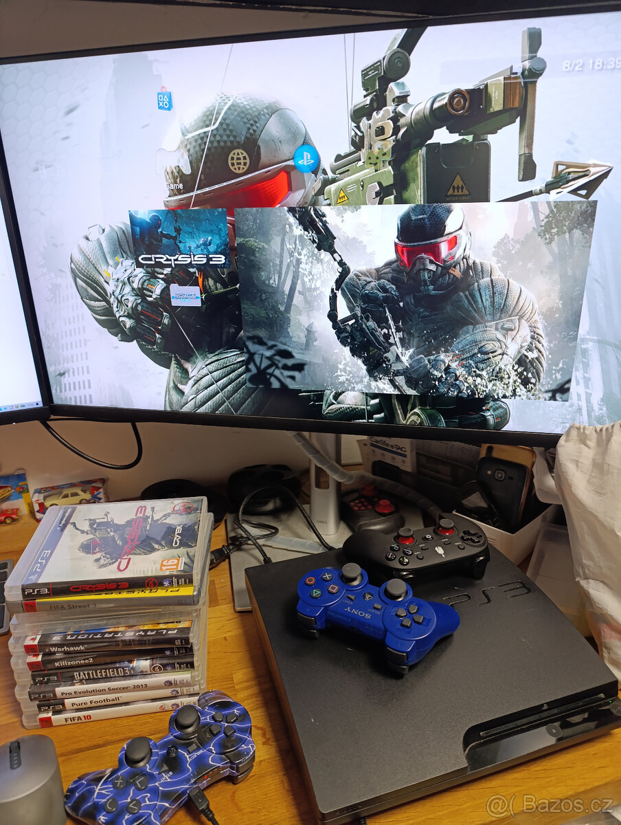 PS3 SONY Playstation 3 320GB 10her + 3 ovladače. - 2