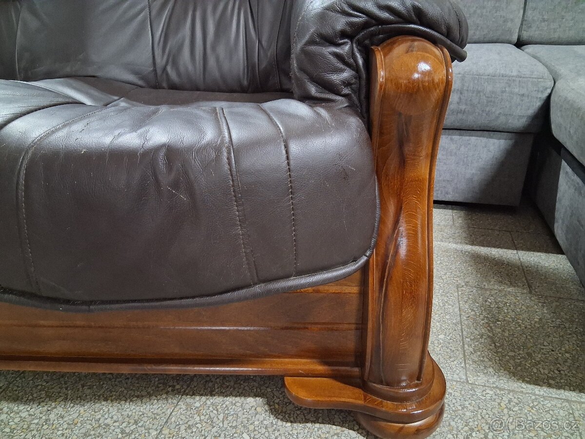 Pohovka kožená rustikální - 2