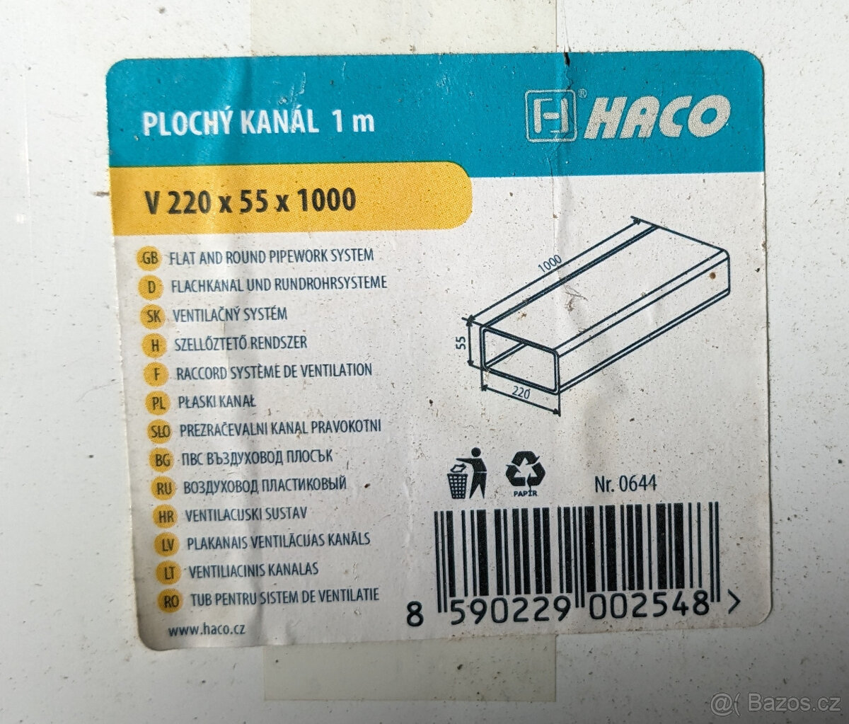 plochý kanál vzduchotechniky - 2